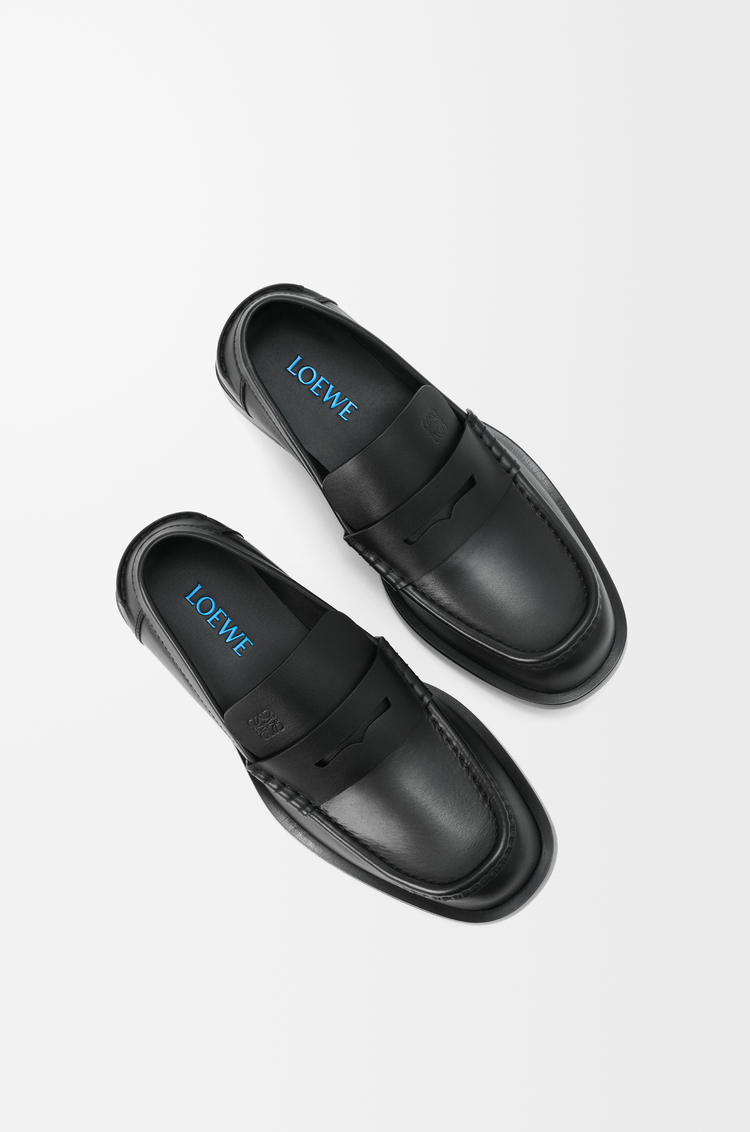 LOEWE Bobine loafer in shiny calfskin Black