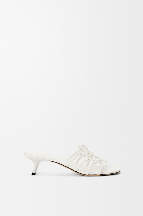 LOEWE Slide Anagram Petal in morbida pelle di vitello Bianco Anthurium