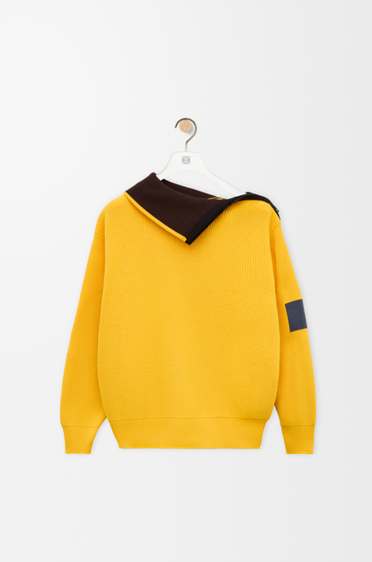LOEWE Zip-up sweater in wool Yellow