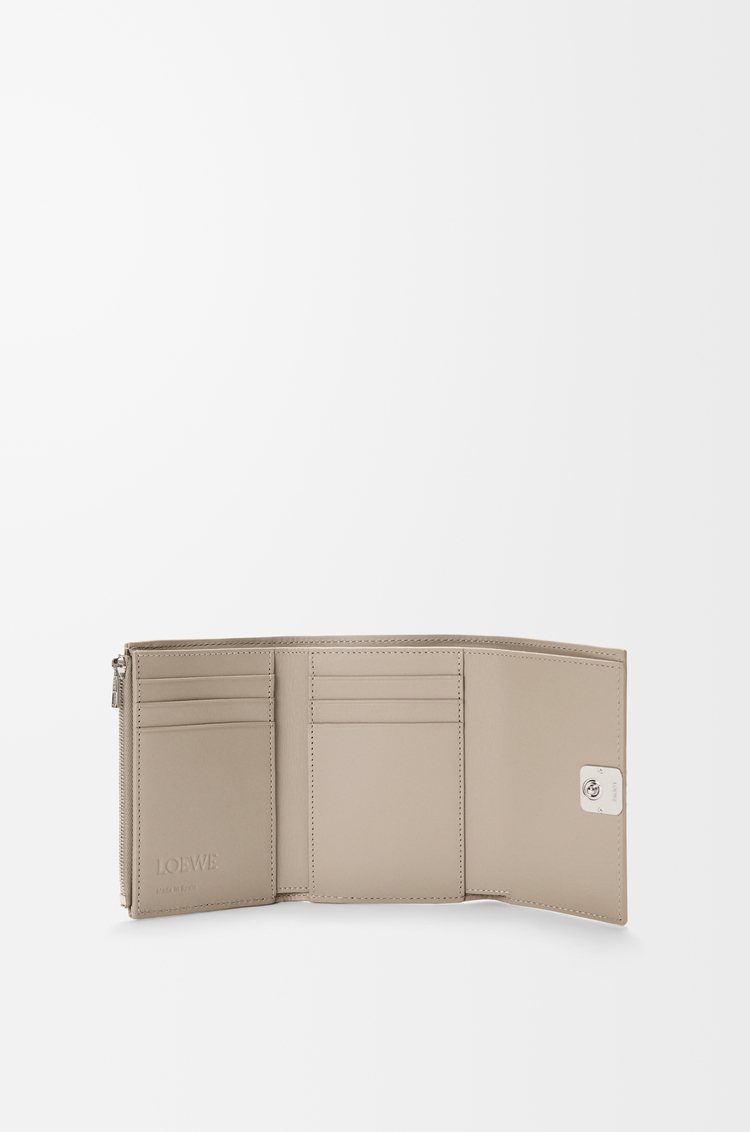 LOEWE Portafoglio piccolo Anagram verticale in pelle di vitello martellata Argilla
