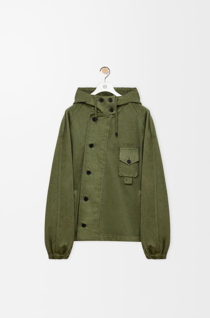 LOEWE Short parka in cotton Khaki Green