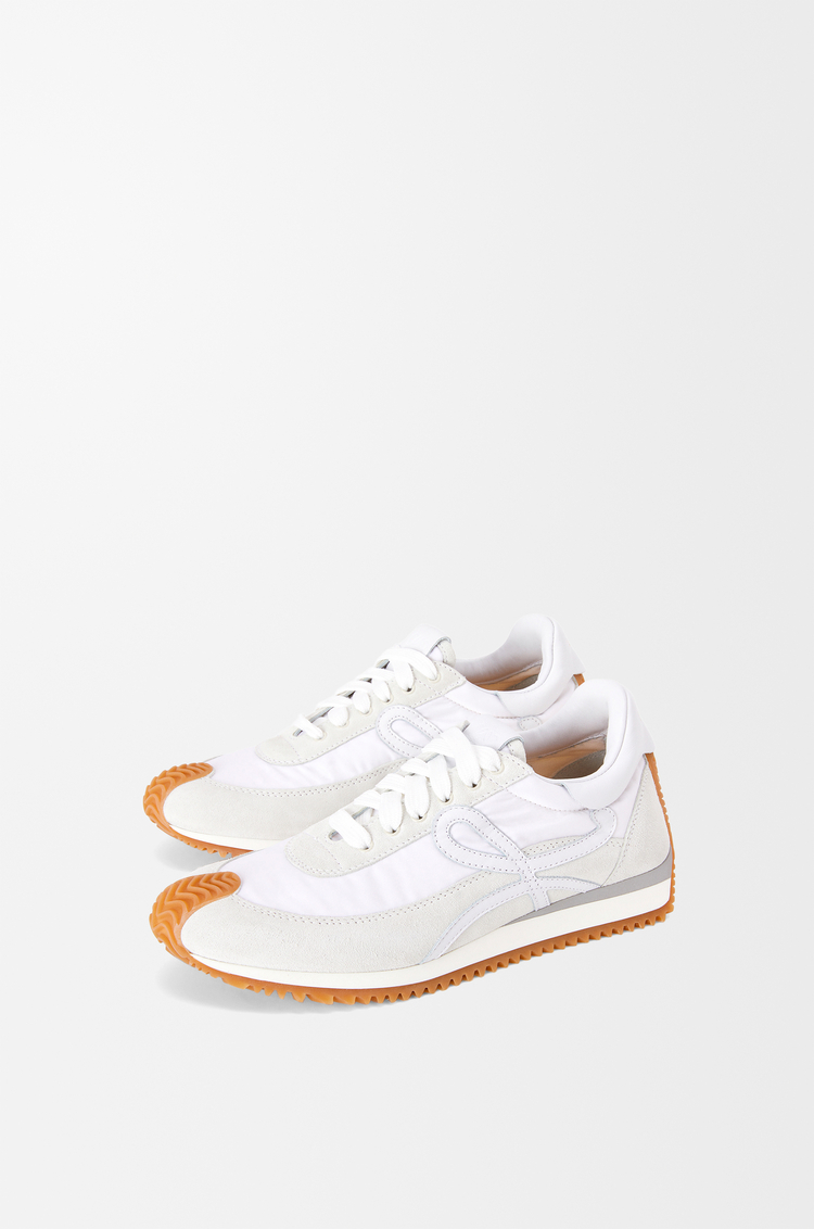 LOEWE Flow Runner en ante y nailon Blanco