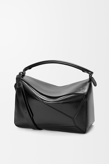LOEWE Large Puzzle bag in paper calf Black