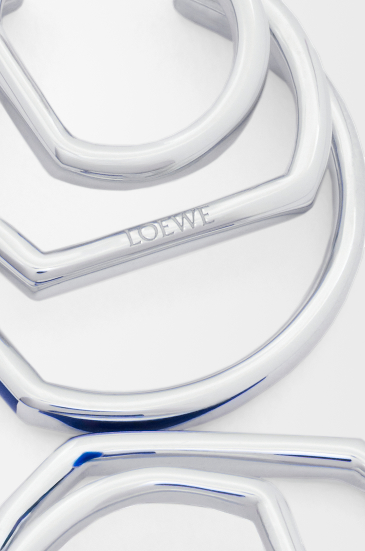 LOEWE Orecchini a cerchio multistrato in argento sterling e smalto Argento/Blu
