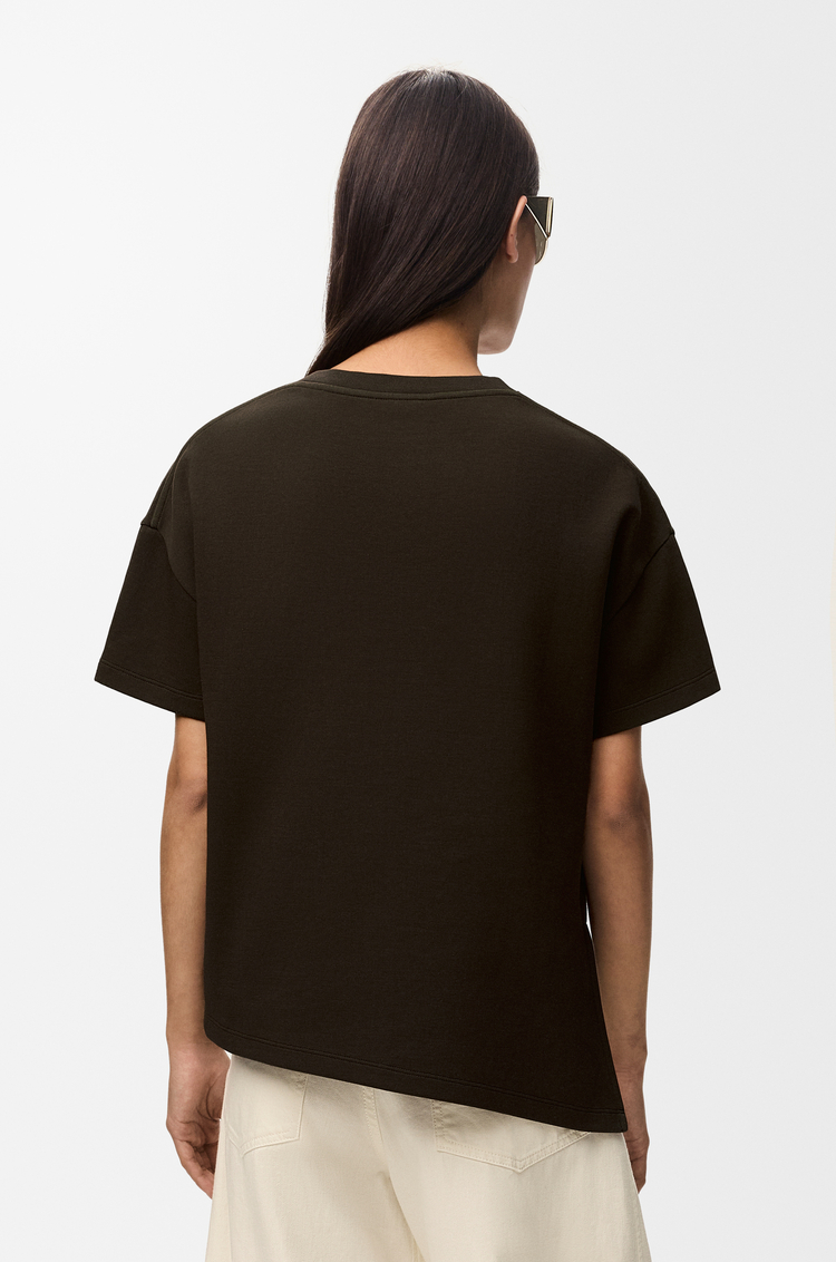 LOEWE Asymmetric t-shirt in cotton blend Brown
