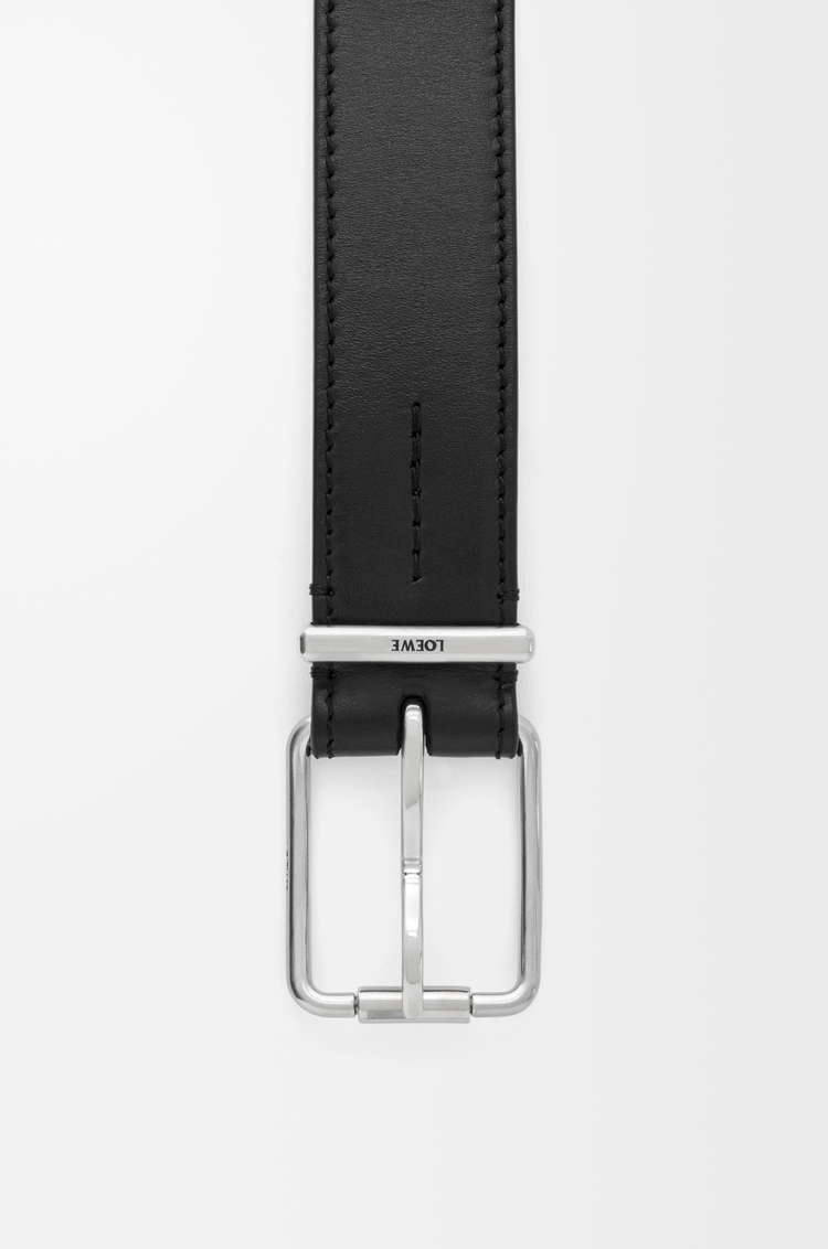 LOEWE エッセンシャルベルト（シャイニースリークカーフ） ブラック/ヴィンテージパラジウム