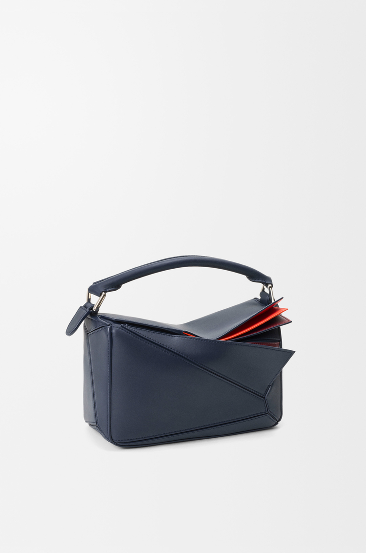 LOEWE Small layered Puzzle bag in classic calfskin Multicolor  Deep Navy