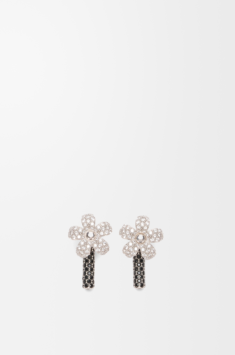 LOEWE Orecchini Flor in argento sterling e cristalli Argento/Trasparente