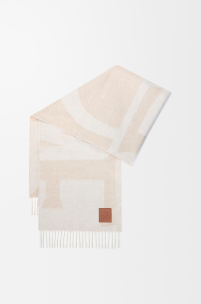 LOEWE Scarf in cashmere Light Beige/Beige