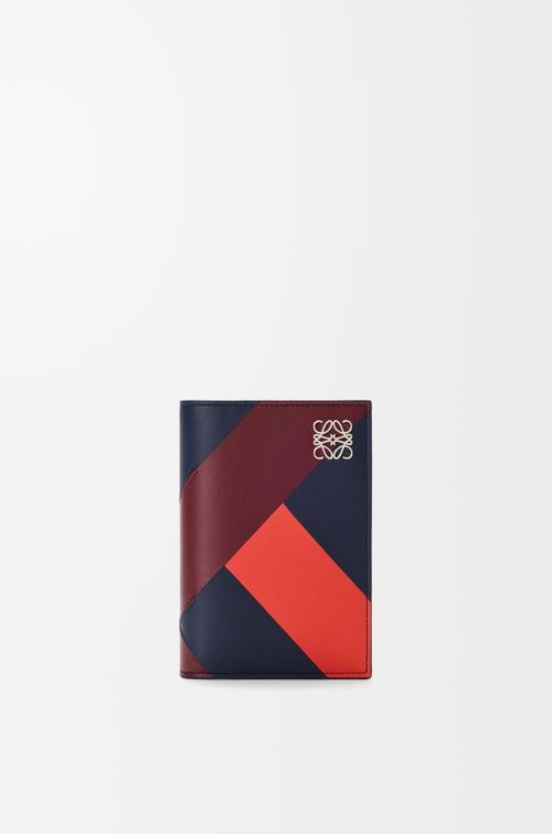 LOEWE Custodia per passaporto Anagram in pelle di vitello Blu Navy Intenso Mco