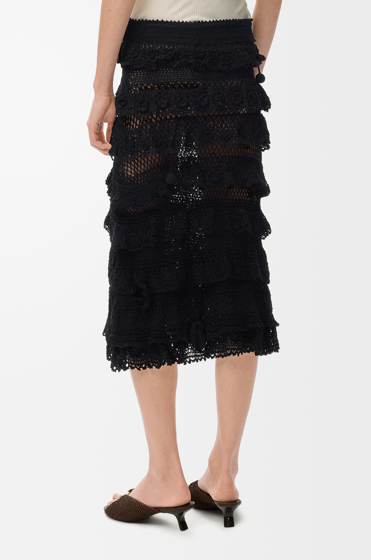 LOEWE Skirt in cotton crochet Black
