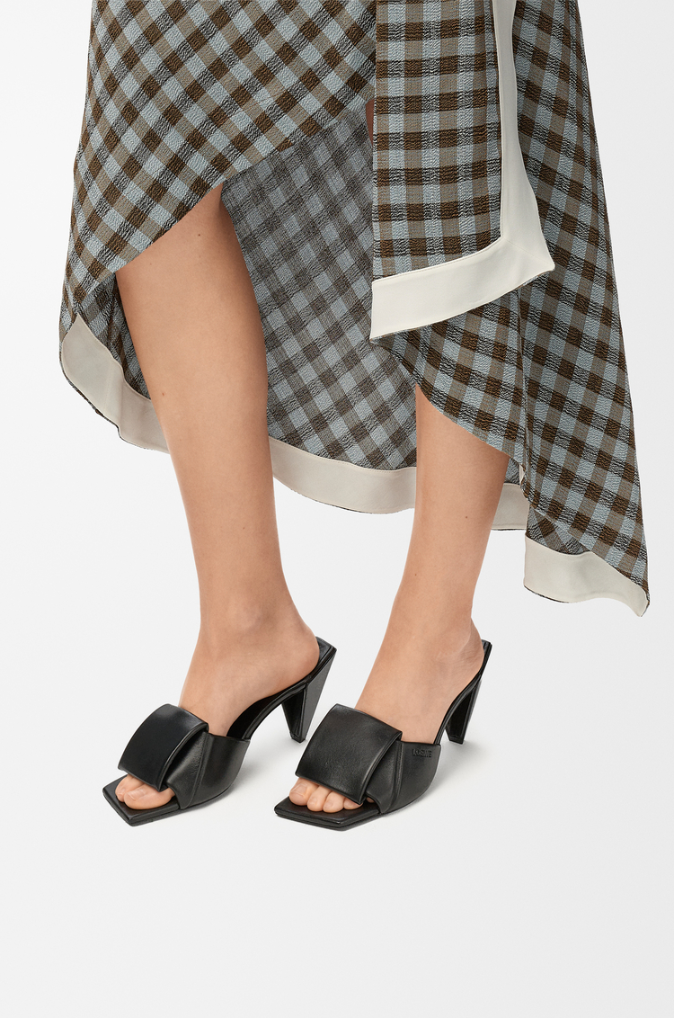 LOEWE Mules Origami en cuir d'agneau Noir