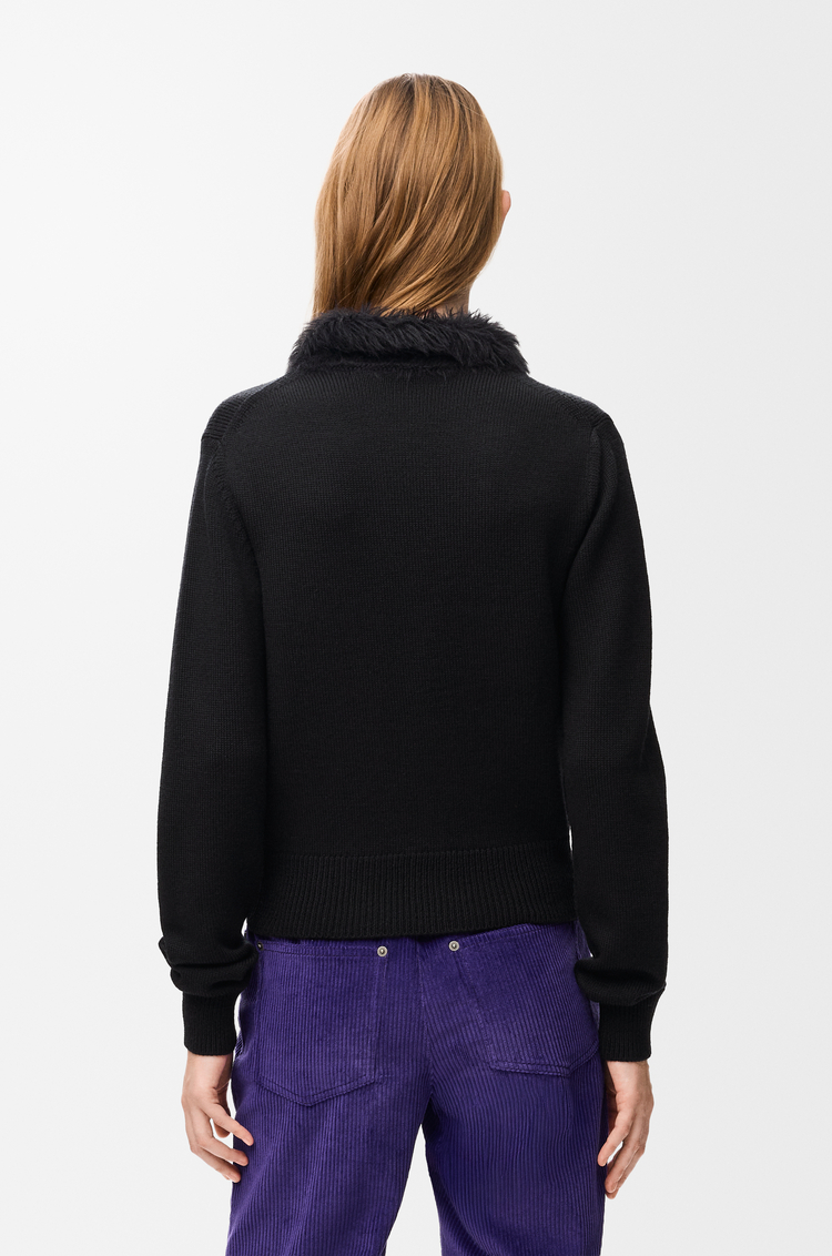 LOEWE Cardigan aus Wolle Schwarz