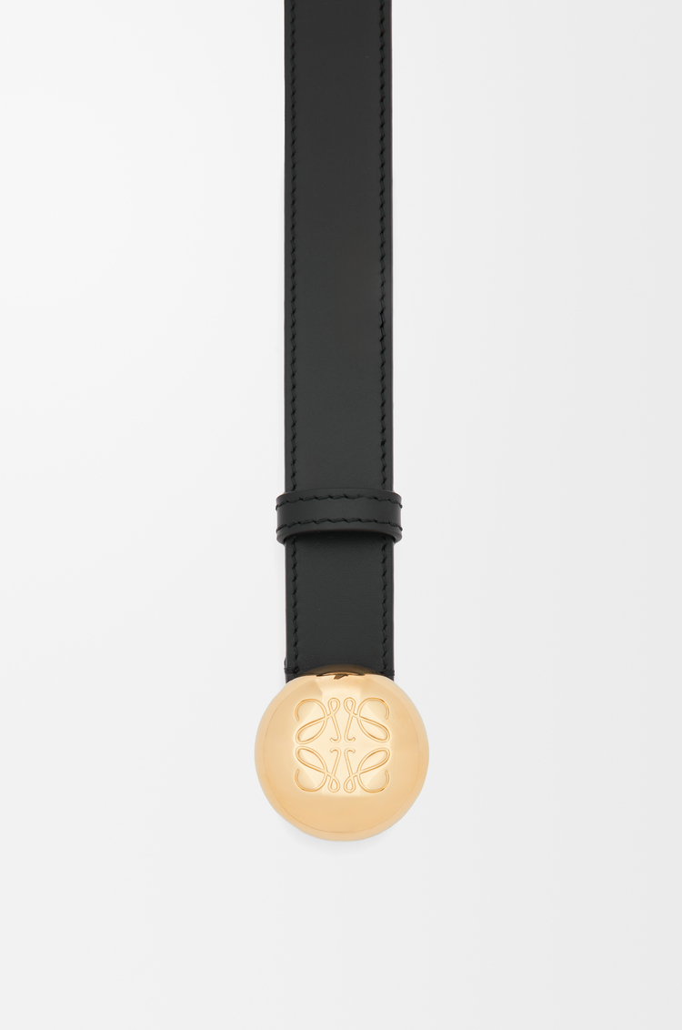 LOEWE Pebble belt in smooth calfskin Black/Gold