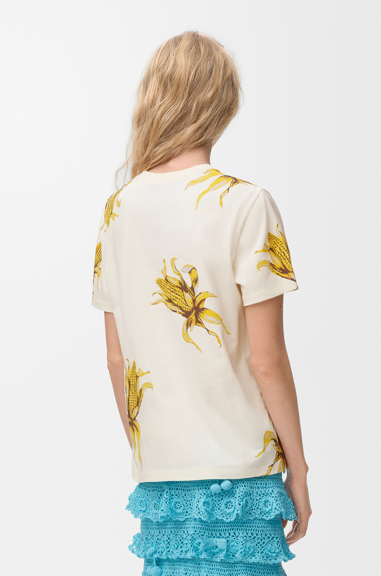 LOEWE Embellished T-shirt in cotton Ecru