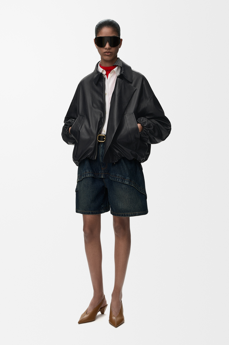 LOEWE Chaqueta en piel napa de ternera Negro