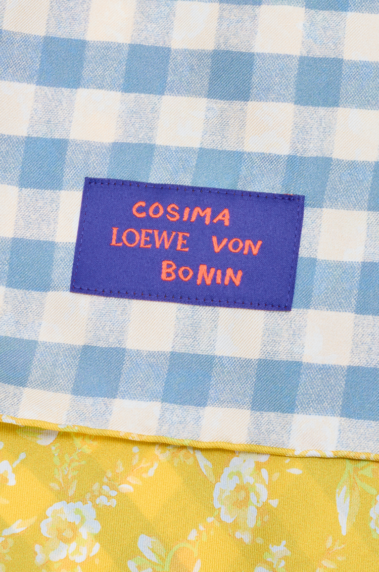 LOEWE スカーフ（シルク） ライトブルー/イエロー