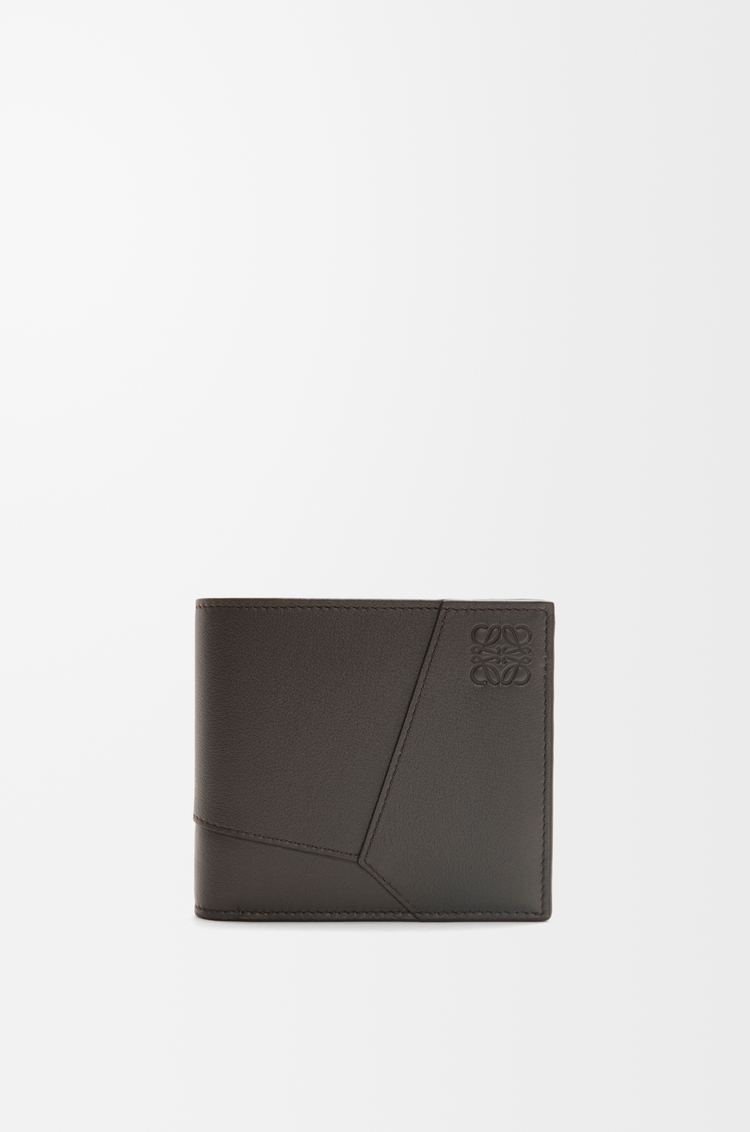 LOEWE Puzzle bifold coin wallet in classic calfskin Dark Grey