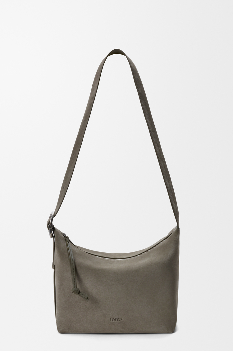 LOEWE Medium Loop hobo in suede calfskin Light Khaki