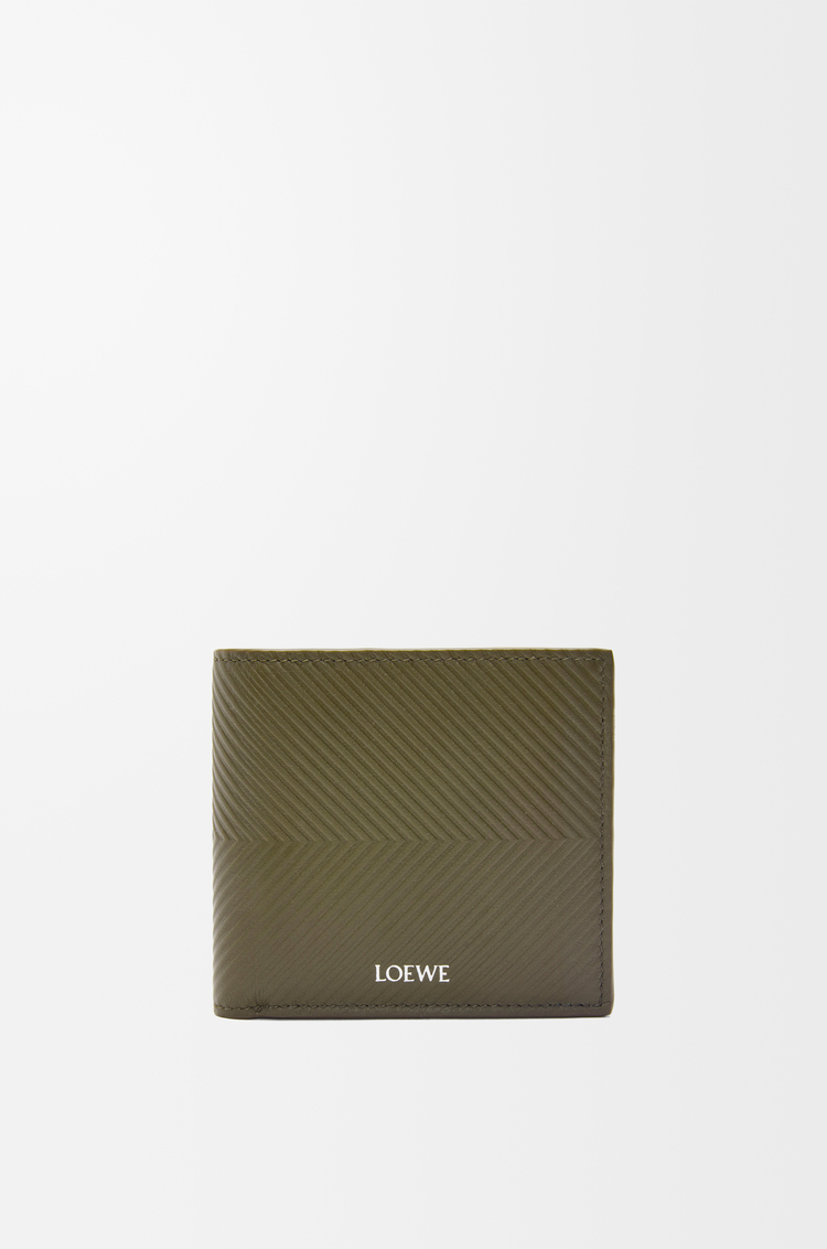 LOEWE Bifold coin wallet in textured classic calfskin Dark Khaki