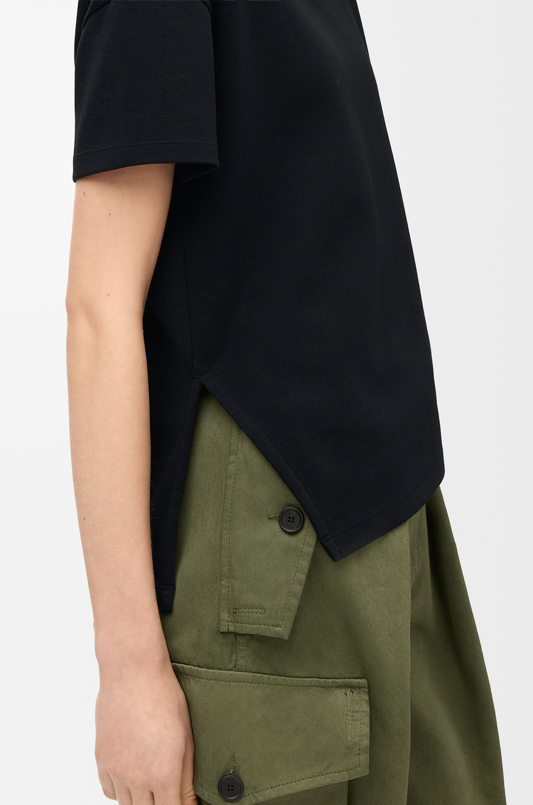 LOEWE Asymmetric t-shirt in cotton blend Black