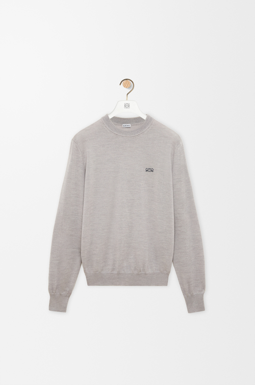 LOEWE Pull en laine mérinos Light Grey/Grey