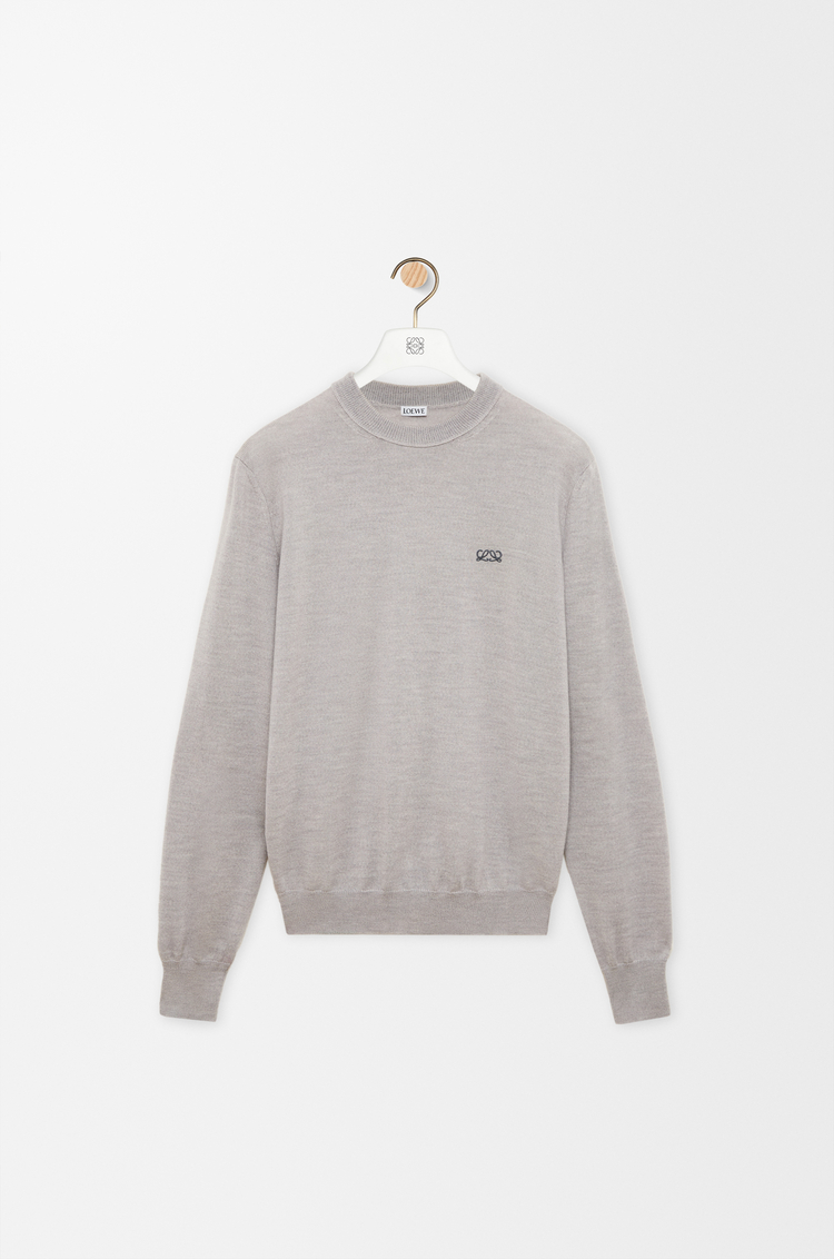 LOEWE Pullover aus Merinowolle Light Grey/Grey