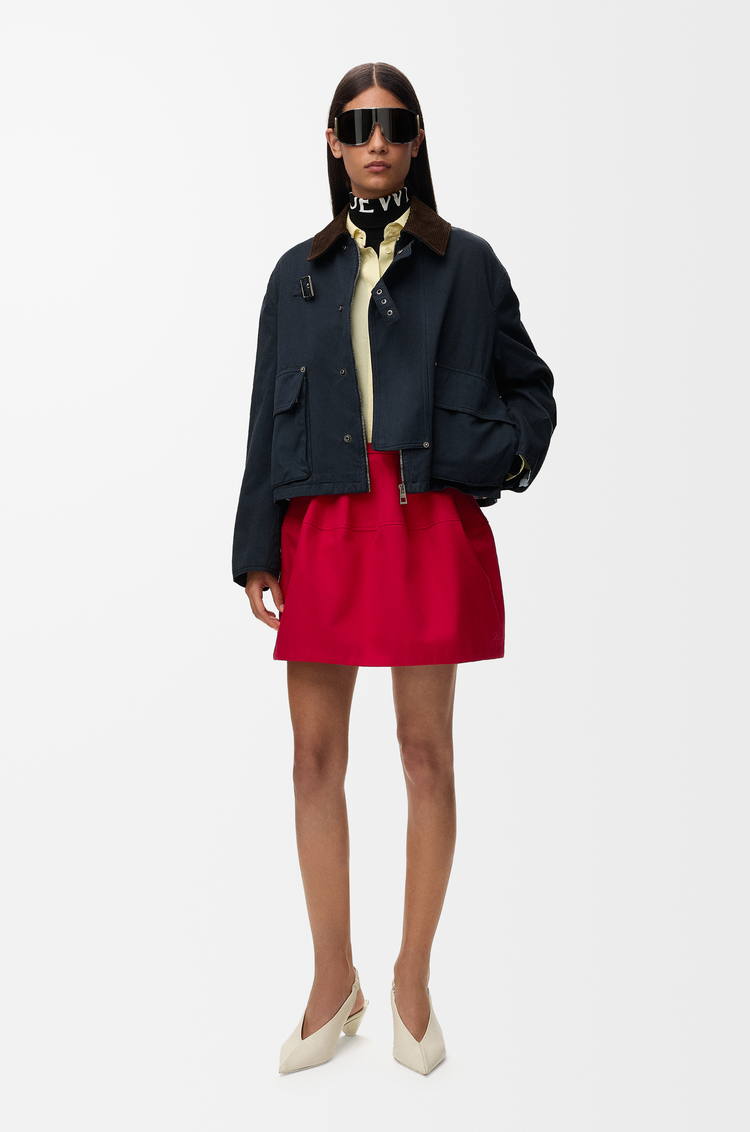 LOEWE Balloon skirt in cotton and silk Red