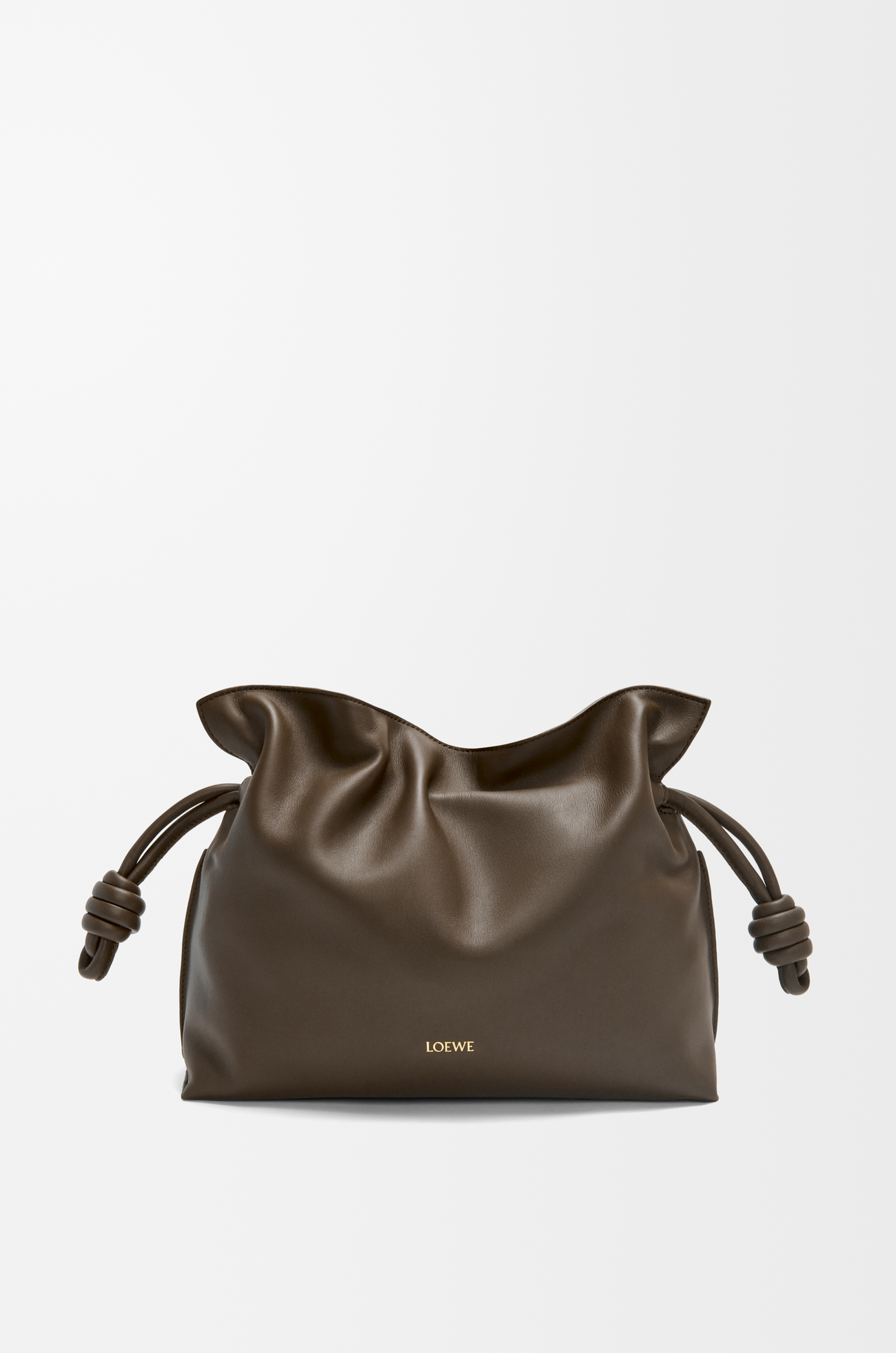LOEWE Flamenco clutch moyen en cuir de veau nappa Chocolat