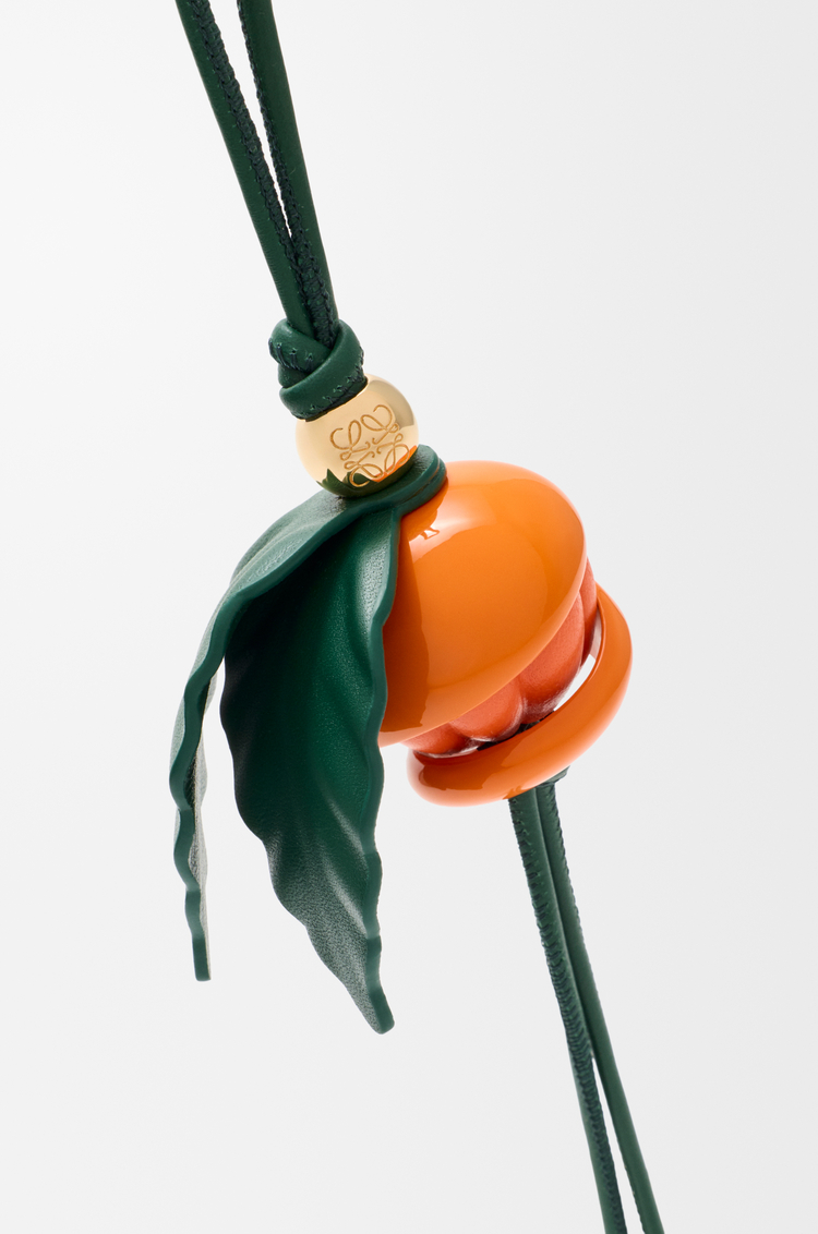 LOEWE Peeling orange charm in brass and calfskin Orange