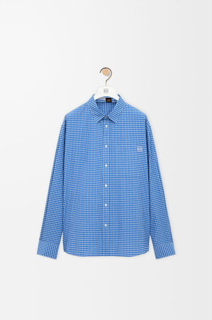 LOEWE Shirt in cotton Blue/White