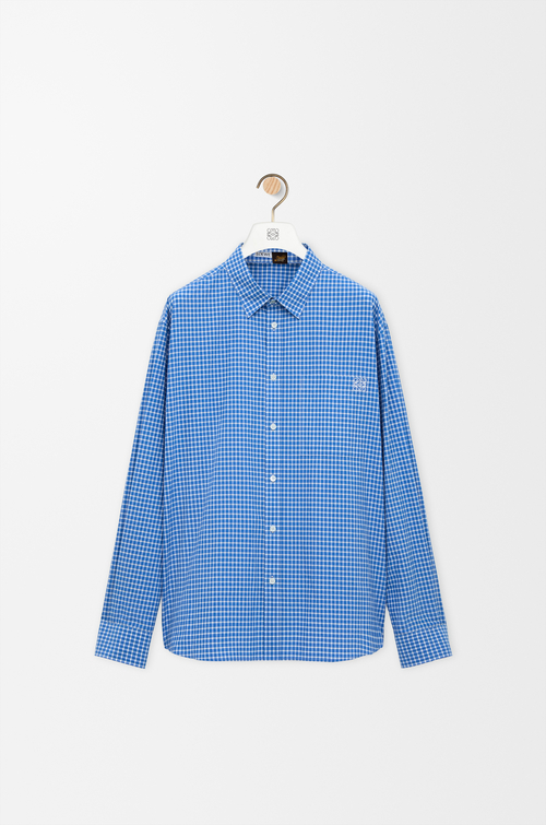 LOEWE Hemd aus Baumwolle Blau/Weiß