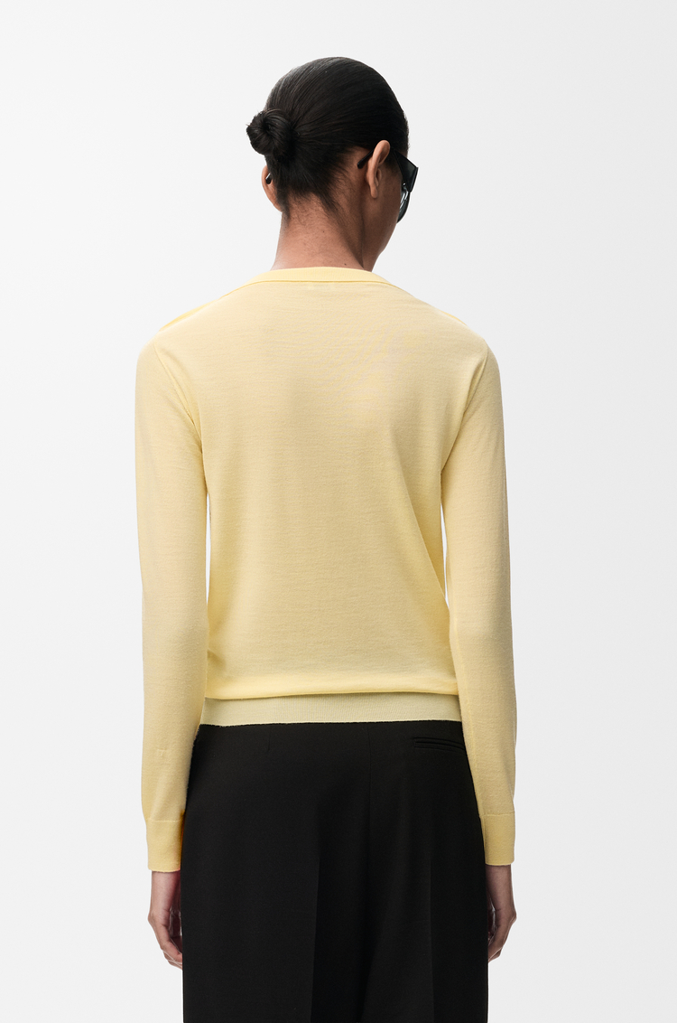 LOEWE Pullover aus Merinowolle Hellgelb