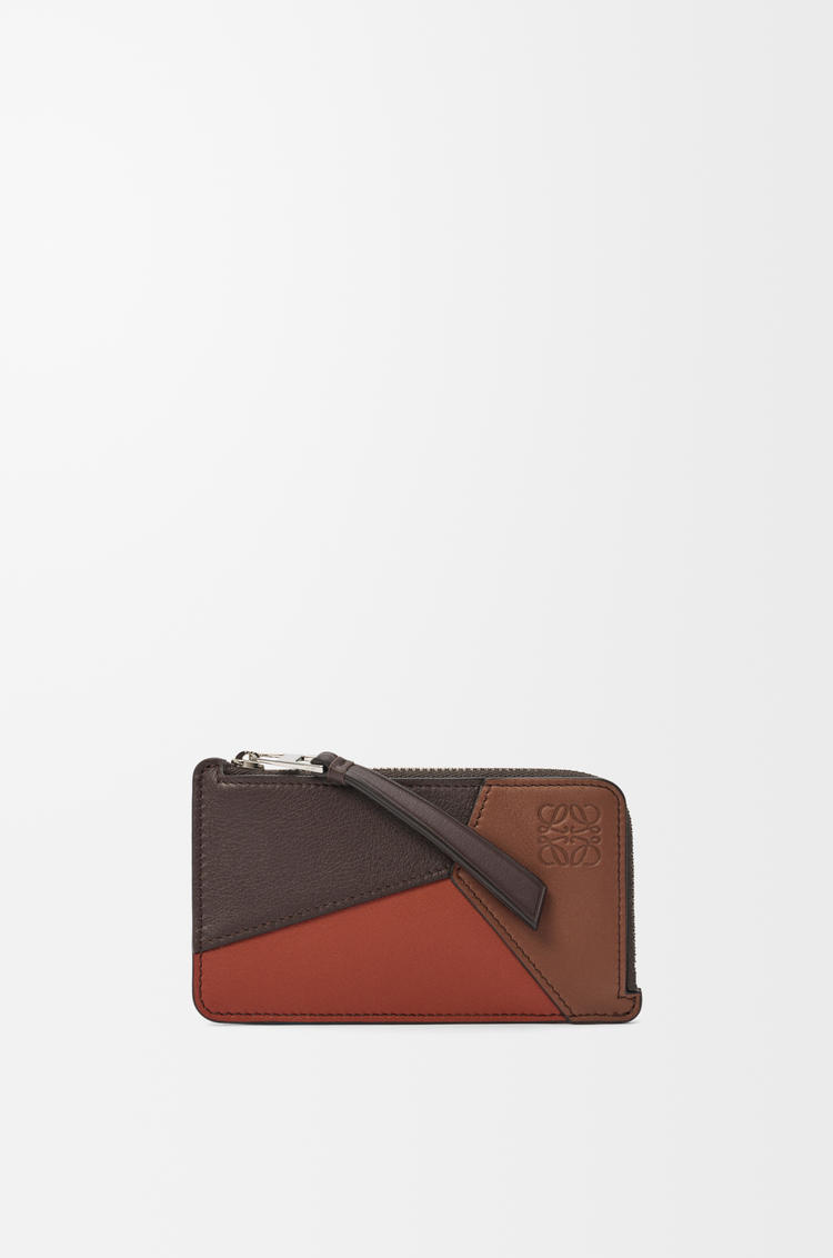 LOEWE 퍼즐 코인 카드홀더 - 클래식 카프스킨 초콜릿/토메트