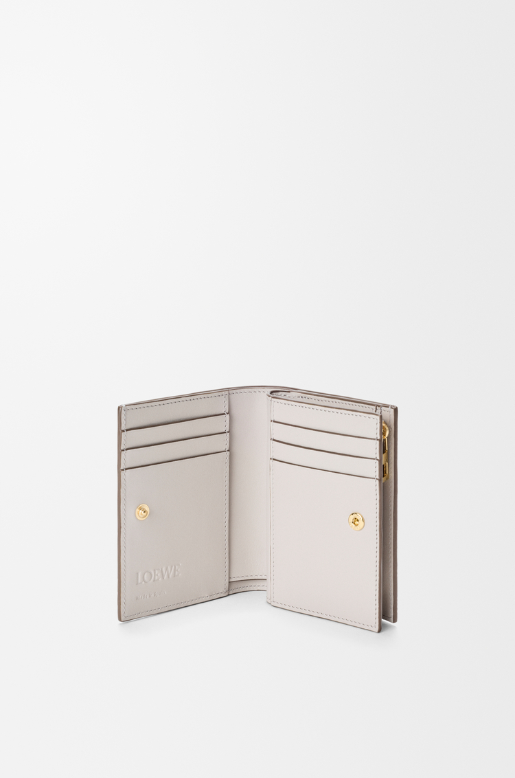LOEWE Anagram compact wallet in pebble grained calfskin Light Ghost Grey