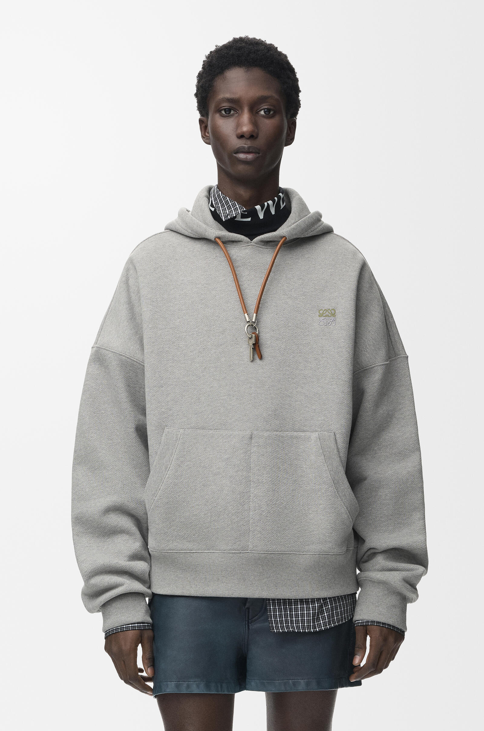 LOEWE Hoodie in cotton Grey Melange