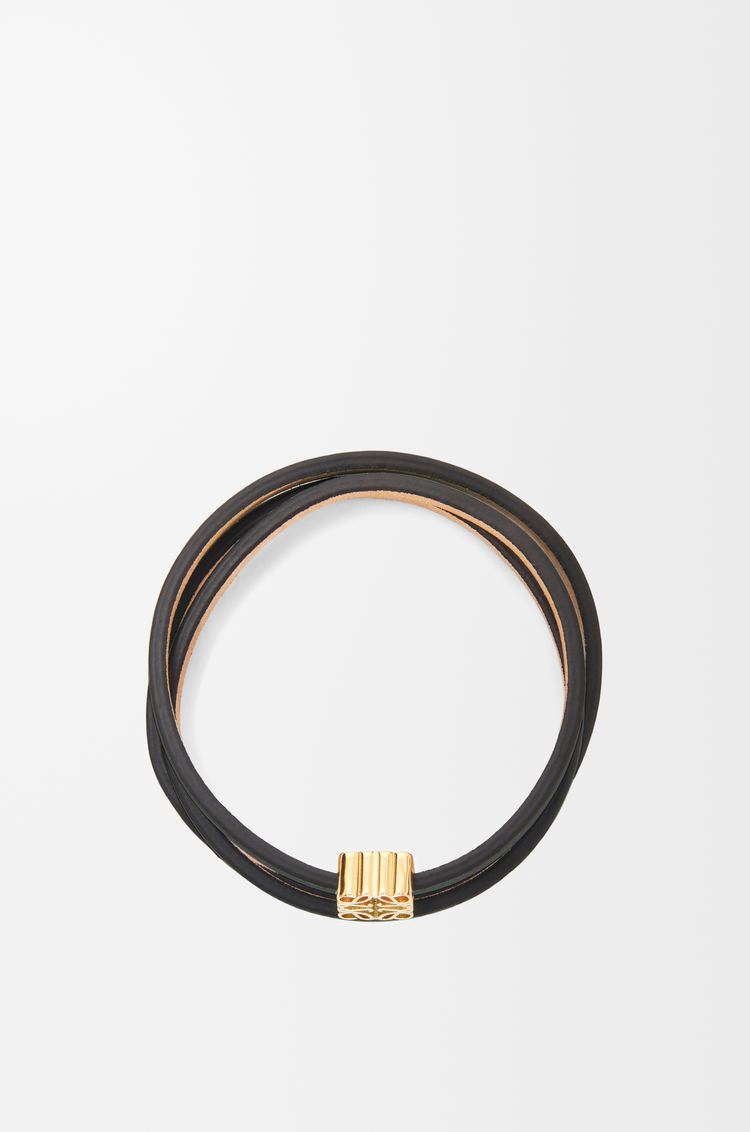 LOEWE Bracelet Twist en cuir de veau Noir