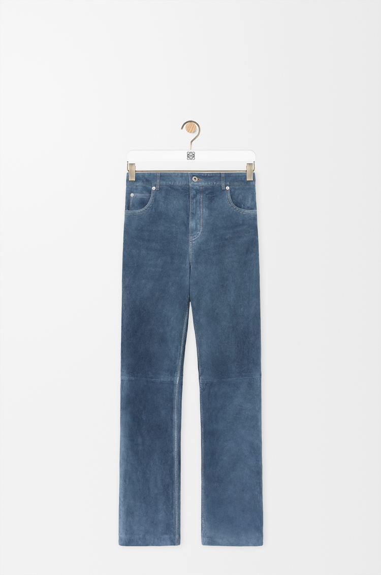 LOEWE Pantalon en chèvre velours Bleu