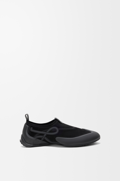 LOEWE Grip Aqua shoe in stretch suede and TPU Black