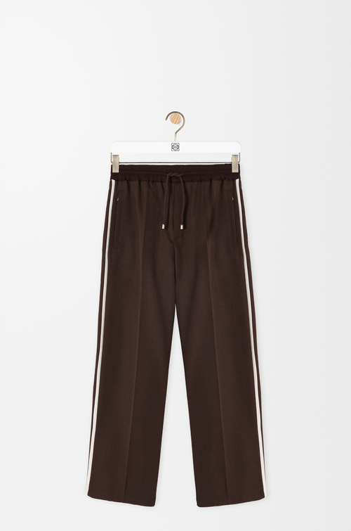 LOEWE Pantalon à liens de serrage en laine Marron