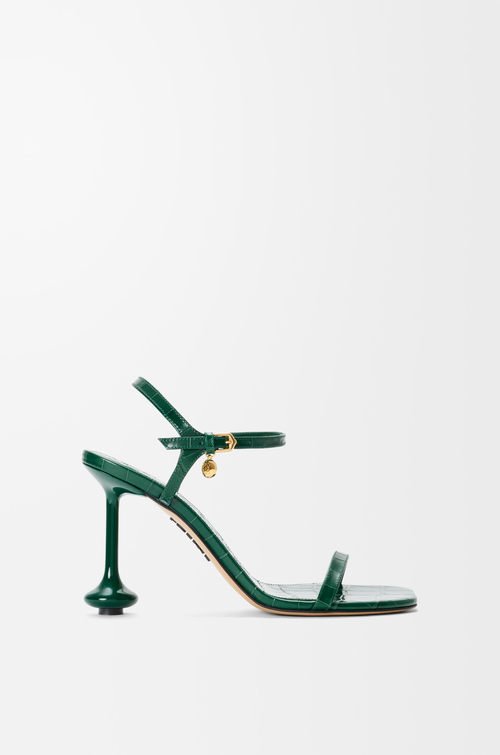 LOEWE Sandali Toy in pelle di vitello goffrata coccodrillo Verde Smeraldo