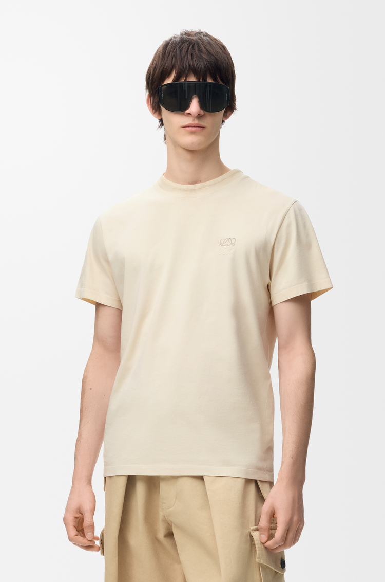 LOEWE Camiseta de corte regular en algodón Beige