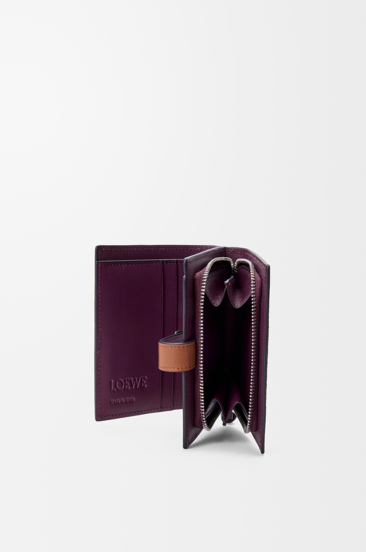 LOEWE Compact zip wallet in soft grained calfskin Dirty Mauve/Squirrel