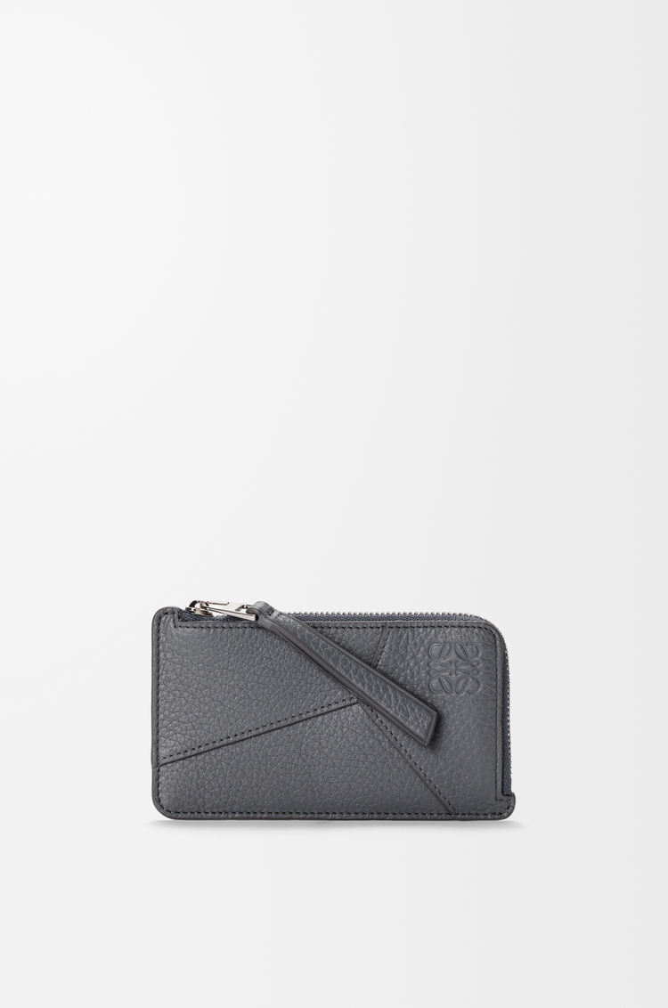 LOEWE Portacarte con portamonete Puzzle in morbida pelle di vitello granata Blu Grigio