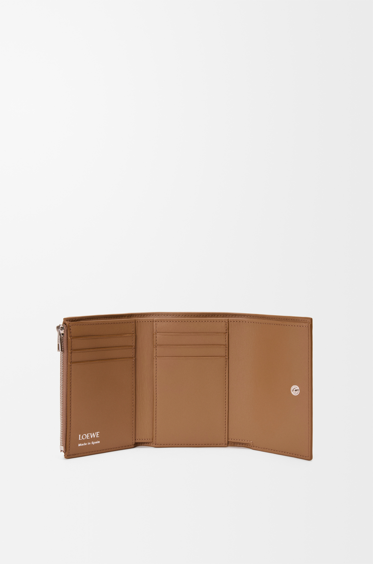LOEWE Small vertical wallet in smooth and grained calfskin Mocha