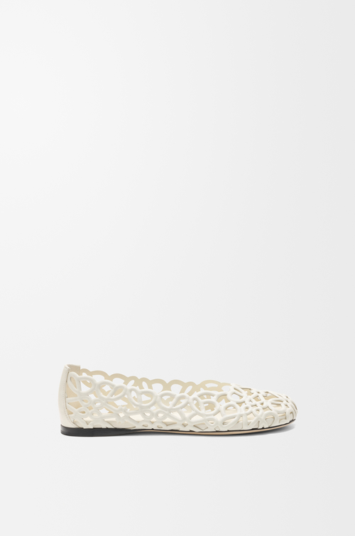 LOEWE Ballerine Petal Anagram in pelle di agnello Bianco