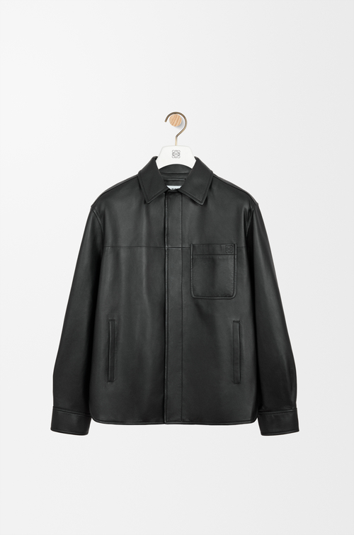 LOEWE Overshirt aus Nappa-Lammleder Schwarz
