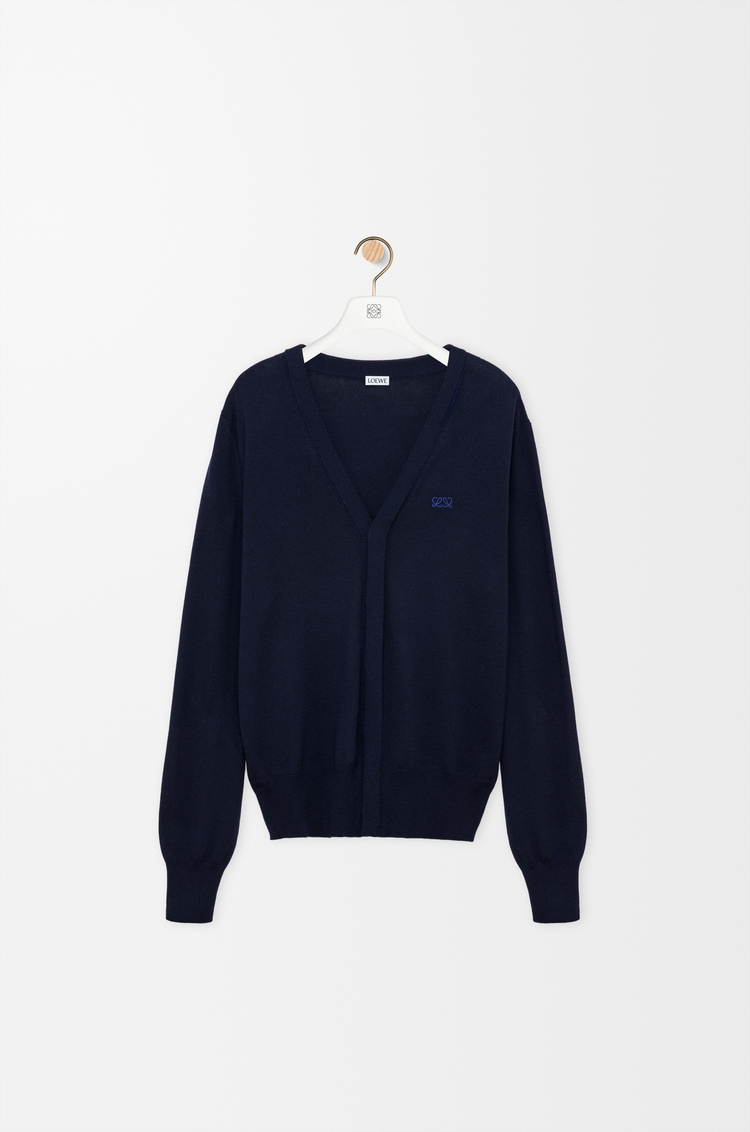 LOEWE Cardigan in merino wool Navy/Blue