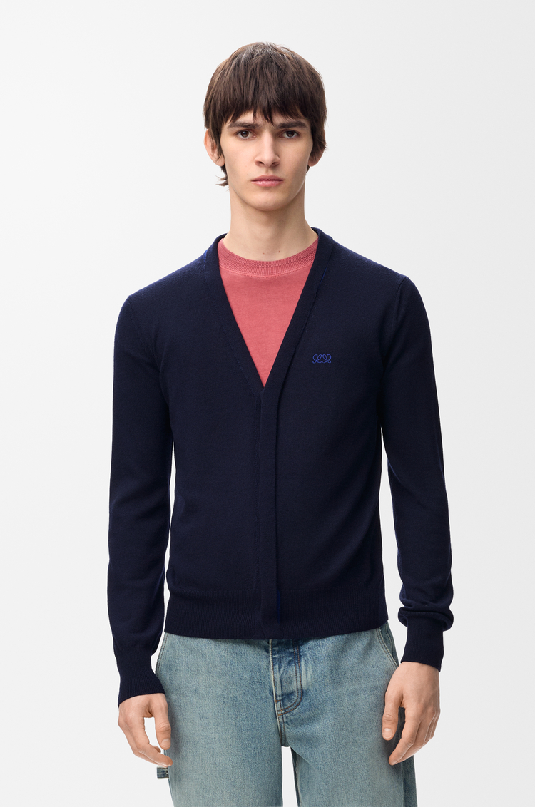 LOEWE Cardigan in merino wool Navy/Blue