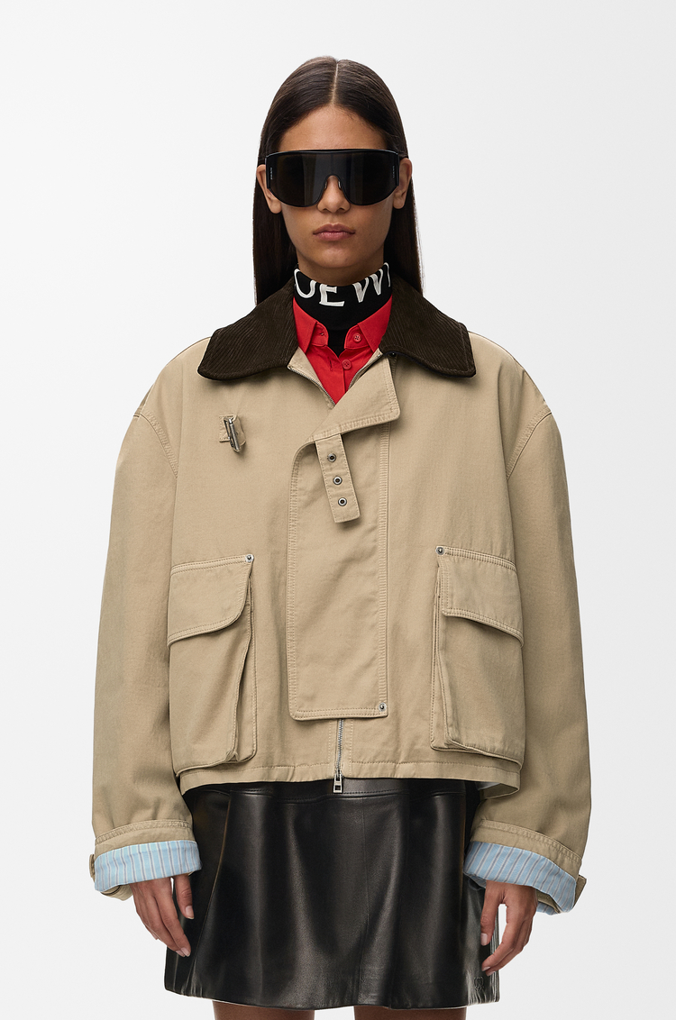 LOEWE Parka corto in cotone Beige
